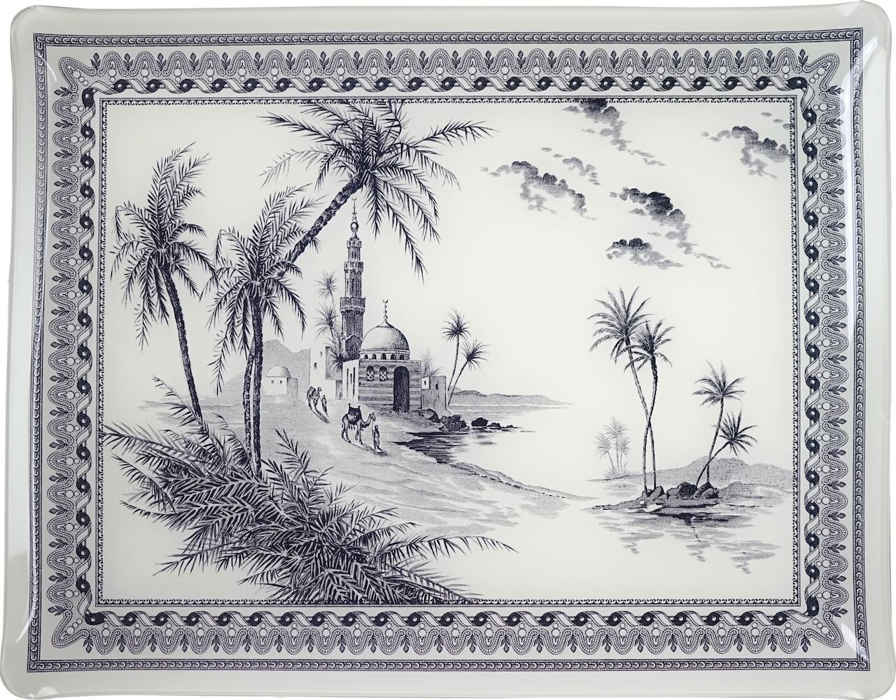 Gien Tablett Depareillees bleu groß Gien Tablett Depareillees bleu groß