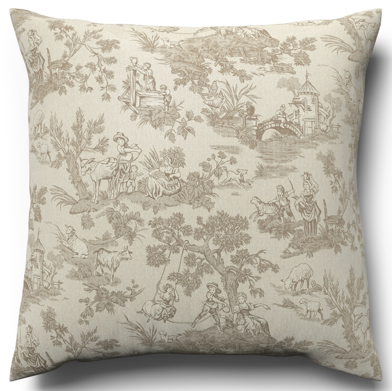 Leitner Leinen Kissenbezug Toile-de-Jouy