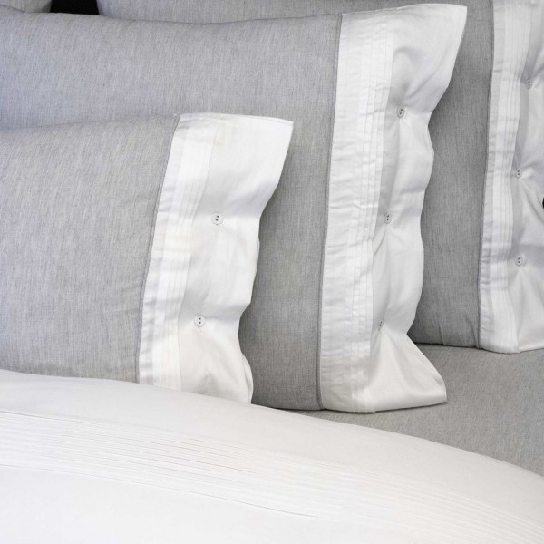 Flamant Bettwäsche-Set Grigio hellgrau/weiß 155X220 cm + 80x80 cm